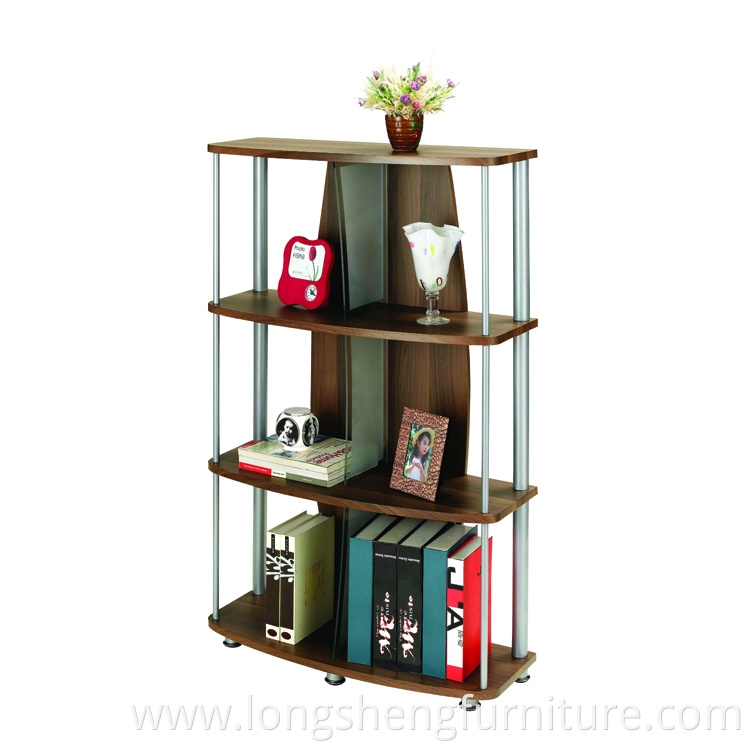 Classic Design For Living Room Bookcase Metal Frame Wood Book Shelf With Low Price